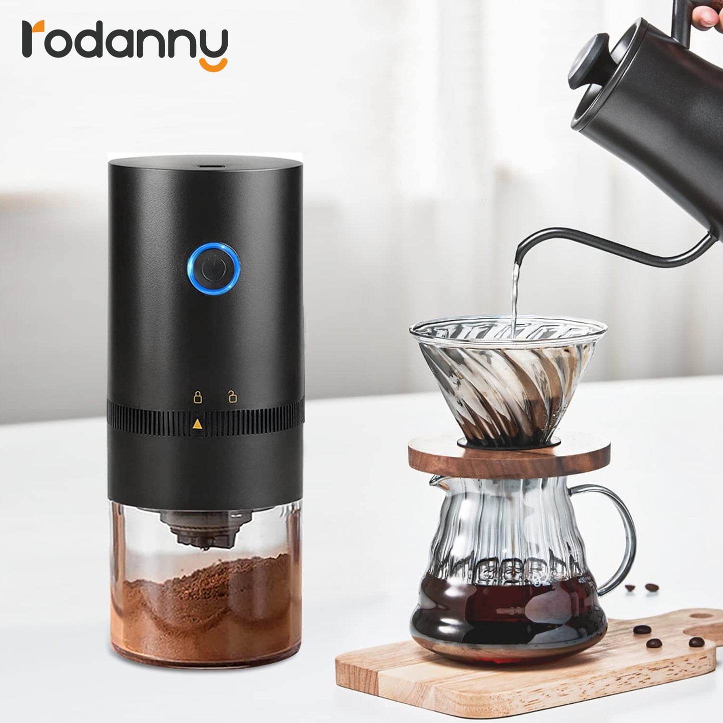 Electric Coffee Grinder Automatic Beans Mill Portable Espresso Machine Maker For Cafe Home Travel USB Rechargeable